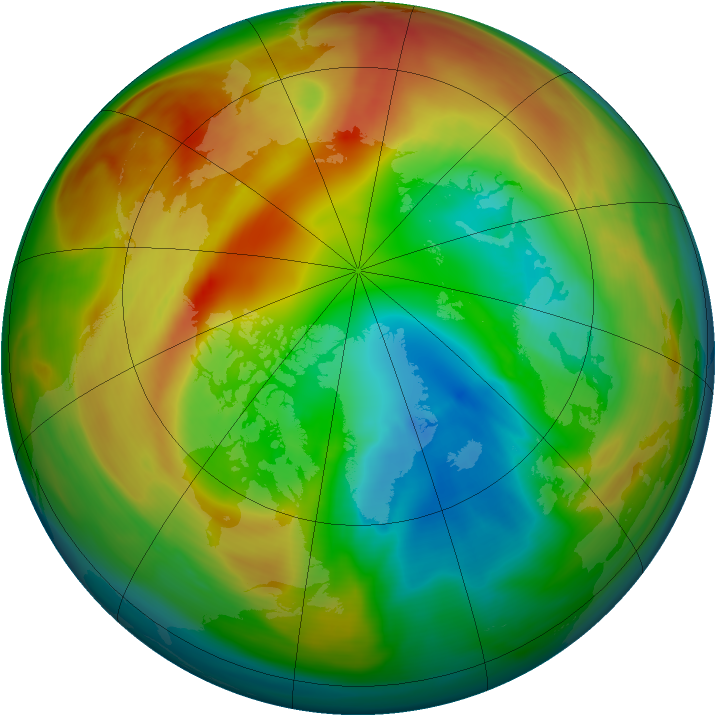 Arctic ozone map for 20 February 2005